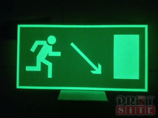 Табличка с печатью на флуоресцентной пленки