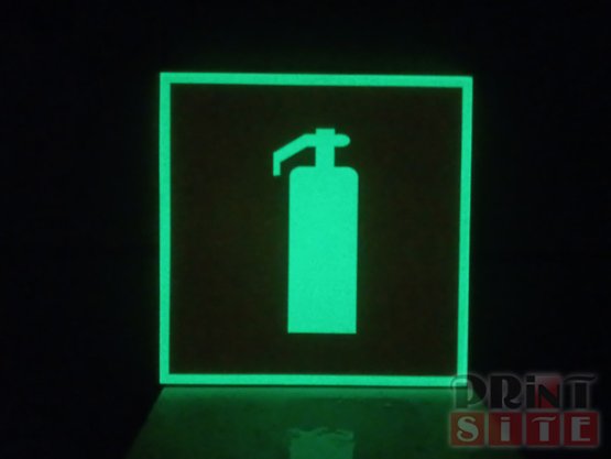 Табличка с печатью на флуоресцентной пленки